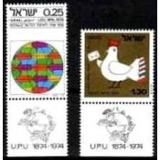 1974 Israel Mi.619-620 ''Centenary of the Universal Postal Union 1874-1974'' 0.60 ?