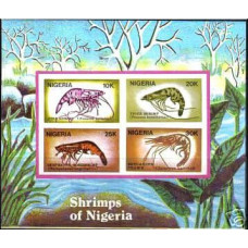 1988 Nigeria Michel 520-523/B8** imperf. / Sea fauna
