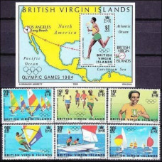 1984 British Virgin Islands Mi.473-478+479/B21 1984 Olympiad Los Angeles 7.70