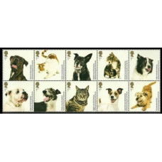 2010 Great Britain Mi.2900-2909ZB Dogs / Cats 9,00