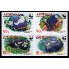 2002 Aitutaki Mi.772-775 WWF, Tahitian Blue Lorikeet 7,00 €