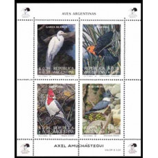 1993 Argentina Mi.2175-2178/B55 Paintings of birds by Axel Amuchastegui 12,00 €