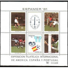 1981 Argentina Mi.1535-1538/B28 FIFA / 1982 World championship on football of Spanien 10,00 €