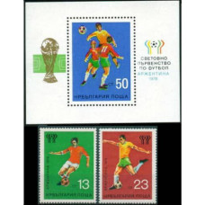 1978 Bulgaria Michel 2654-55+2656/B741978 World championship on football of Argentina 4.50 €
