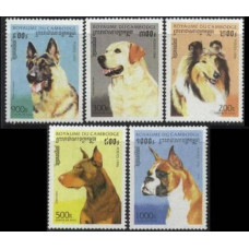 1996 Cambodge Mi.1644-1648 Dogs 6,50 €