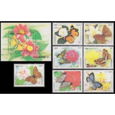 2001 Cambodge(Kampuchea) Mi.2186-2191+2192/B283 Butterflies 12,50 €