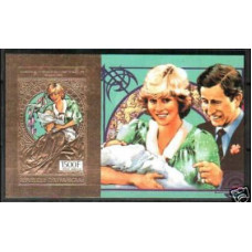 1983 Centralafrica Michel 921/B226bgold** Lady Diana 30.00 €