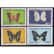 1987 Centralafrica Mi.1300-1303 Butterflies 11,00