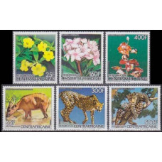 1986 Centralafrica Mi.1216-1221 Fauna and flora 19,00