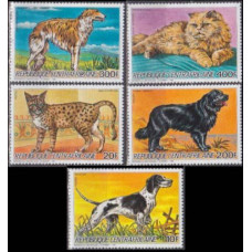 1986 Centralafrica Mi.1227-1231 Dogs 13,00