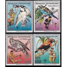 1988 Centralafrica Mi.1348-1351 Scouts and birds 6.00