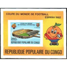 1980 Congo (Brazzaville) Michel 741/B23bC 1982 World championship on football of Spanien (Karton-Papier) 12.00 €