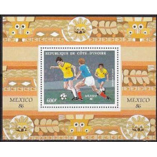 1986 Cote D'ivoire R. de Mcihel 918/B28 1986 World championship on football of Mexico 7.00 €