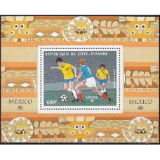 1986 Cote D'ivoire R. de M.918/B28 1986 World championship on football of Mexico 7,00 €