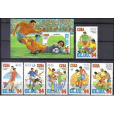 1994 Cuba Michel 3723-3728+3729/B136 1994 World championship on football of USA 6.70 €