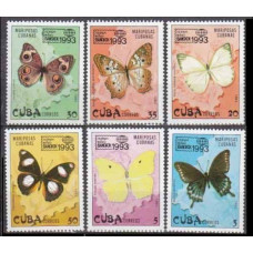 1993 Cuba Mi.3699-3704 Butterflies 5,00 €