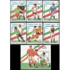 1989 Cuba Michel 3271-76+3277/B114 1990 World championship on football of Italien 8.50 €