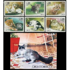 2007 Cuba Mi.4897-4902+4903/B221 Cats 7,00 €