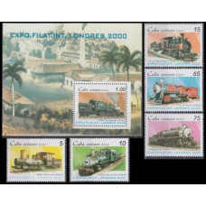 2000 Cuba Mi.4270-4274+4275/B158 Locomotives 7,20 €