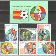 1981 Cuba Mi.2540-2545+2546/B66 1982 World championship on football of Spanien 6.60