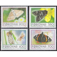 1993 Faroe Islands Mi.252-255 Butterflies 8,00 €