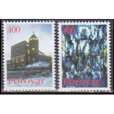1995 Faroe Islands Mi.289-290 Architecture 3,00