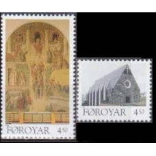 1996 Faroe Islands Mi.308-309 Architecture 2,40
