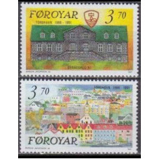 1991 Faroe Islands Mi.217-218 Architecture 3,00