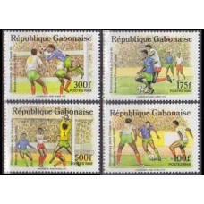 1989 Gabon(R.Cabonaise) Mi.1045-1048 1990 World championship on football of Italy 11,00