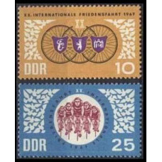 1967 Germany, East(DDR) Mi.1278-1279 Bicycle race 0,80 €