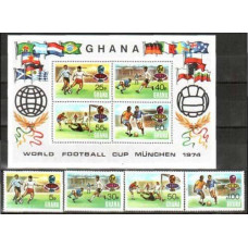 1974 Ghana Michel 564-567+568-571/B57 1974 World championship on football of Munchen 9.00 €