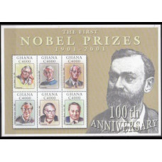 2002 Ghana Mi.3379-3384KL Nobel Prizes 100th anniversary 12,00 €