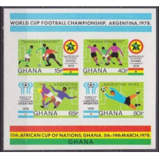 1978 Ghana Mi.750-753/B76b 1978 World championship on football of Argentina 12,00