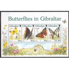 1997 Gibraltar Mi.793-96/B28 Butterflies 7,00 €