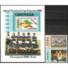 1982 Grenada Mi.1184-1185+B110 1982 World championship on football of Spanien 11.00