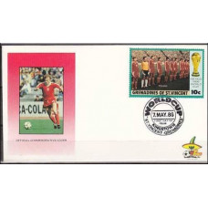 1986 Grenadines & St Vincent cover 1986 World championship on football of Mexico €