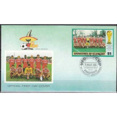 1986  Grenadines & St Vincent  cover  1986 World championship on football of Mexico €