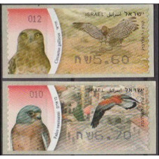 2009 Israel Mi.A63,65 ATM Birds of Prey- Short Toed Eagle - Lesser Kestrel