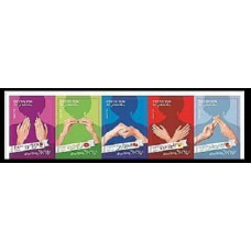 2014 Israel Mi.?5v Israeli Sign Language - Definitive Stamps