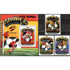 1981 Korea,North Mi.2094-96+2097/B93 1982 World championship on football of Spanien 22.00 €