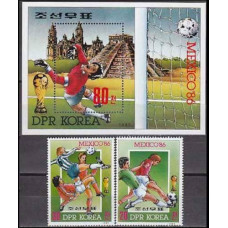 1985 Korea, North Michel 2702-03+2704/B208 1986 World championship on football of Mexico 9.80