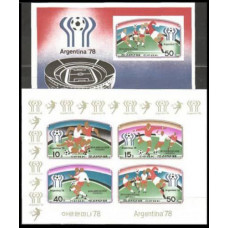 1978 Korea, North Mi.1676-79KLb+1679/B41Ab 1978 World championship on football of Argentina 50,00 €