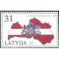 2008 Latvia Mi.747 Coat of arms of Latvia 0.90 €