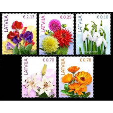 2015 Latvia Mi.929-933 Flowers 9,20