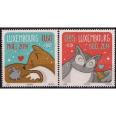 2014 Luxembourg Mi.2026-2027silk Christmas 3,20