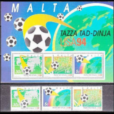 1994 Malta Michel 933-935+933-935/B14 1994 World championship on football of USA 8.00 €