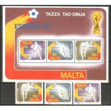 1982 Malta Michel 663-665+663-665/B7 1982 World championship on football of Spanien 6.20 €