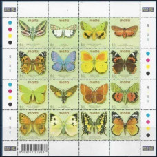 2002 Malta Mi.1217-1232KL Butterflies 7,00