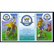 2004 Moldova Mi.492-493 100 years Futbool of Organization FIFA 5.00
