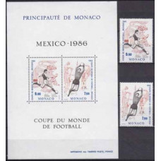 1986 Monaco Mi.1754-1755+B33 1986 World championship on football of Mexico 11,00 €